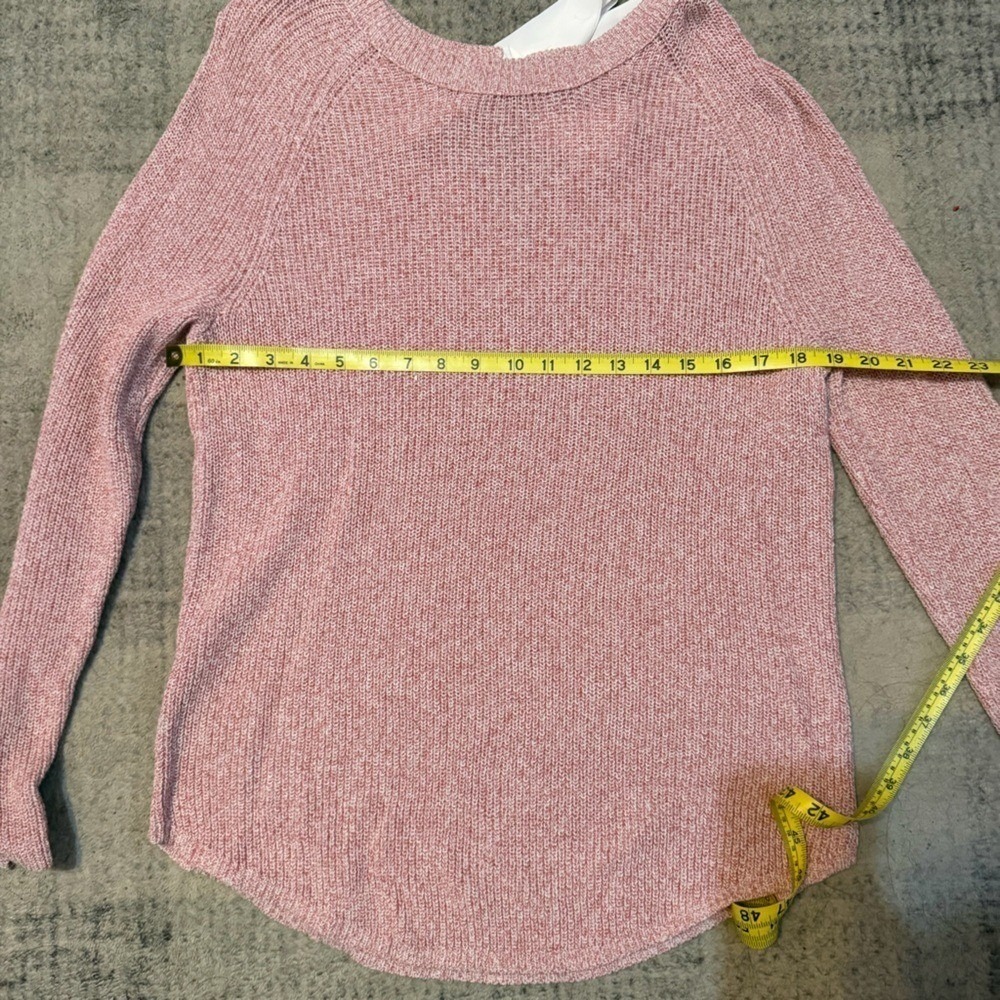 LOFT Pink Knit Sweater Womens Large Back Tie Long Sleeve Lightweight NWT - Picture 3 of 6